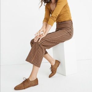 Madewell Slim Emmett Wide-Leg Crop Pants in Check